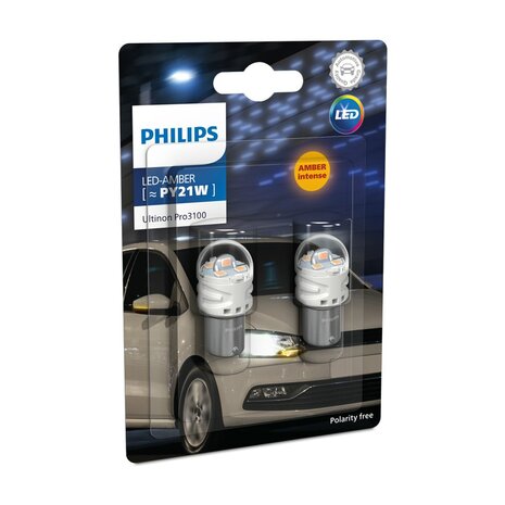 Philips PY21W LED Retrofit 12V Orange BAU15s 2 Stück