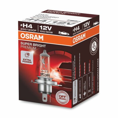 Osram H4 Halogen Birne 12V Super Bright Premium P43t