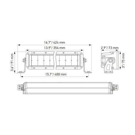 Hella Black Magic Double LED Mini Lightbar 13'' 33CM | 1FJ 358 196-461