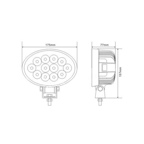 36W LED Oval arbeitsscheinwerfer Fernscheinwerfer