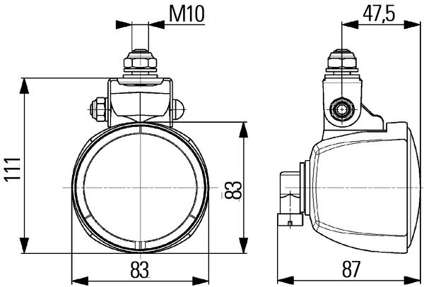 Hella Werklamp M70 hangend incl 12 H9 gloeilamp | 1G0 996 276-187