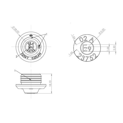 Horpol LED Positionsleuchte Weiß Rund Ø28mm Einbau LD-2628