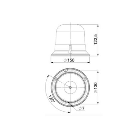 Horpol LED Warnleuchte Flache Montage Orange LDO-2660