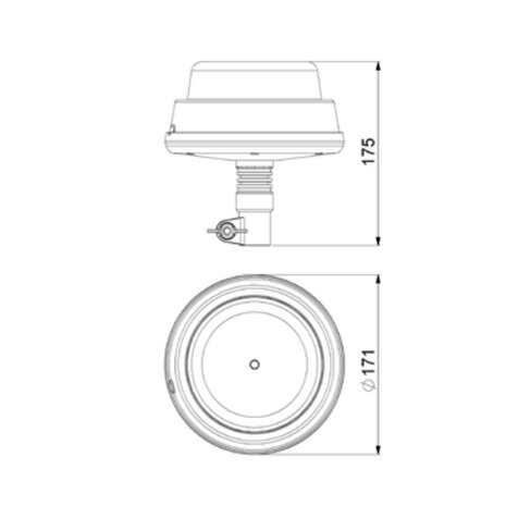 Horpol LED Warnleuchte DIN-halter Orange LDO 2665/F