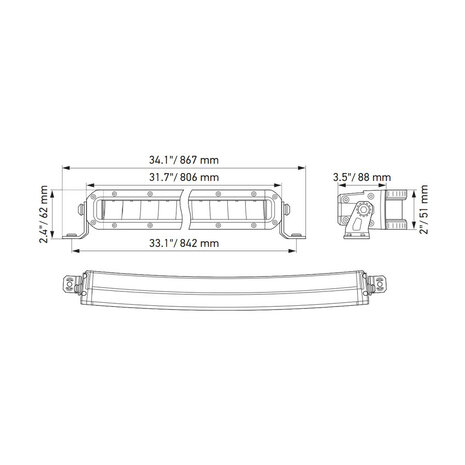 Hella Black Magic Double Curved LED Lightbar 30" 76CM | 1FJ 358 196-611