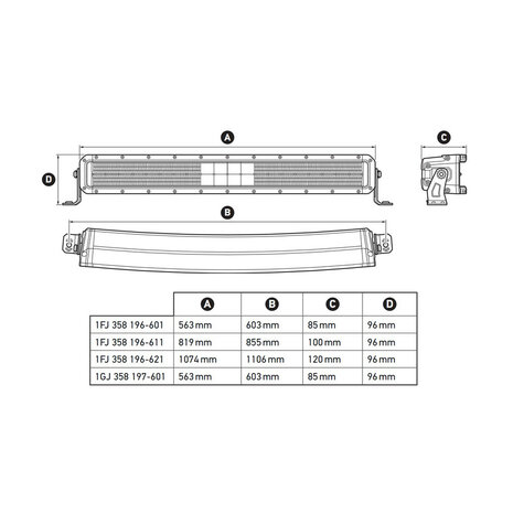 Hella Black Magic Double Curved LED Lightbar 30" 76CM | 1FJ 358 196-611