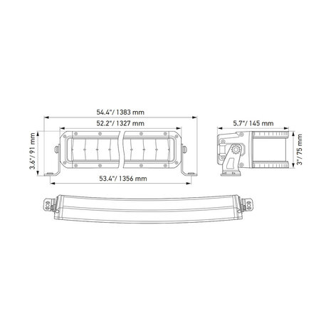 Hella Black Magic Double Cruved LED Lightbar 52" 132CM | 1GJ 358 197-641