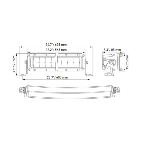 Hella Black Magic Double Cruved LED Lightbar 21,5" 55CM | 1GJ 358 197-601