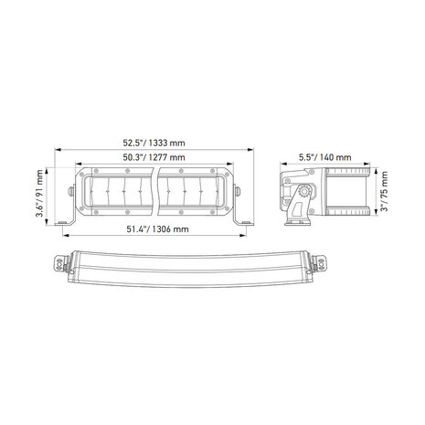 Hella Black Magic Double Cruved LED Lightbar 50" 127CM | 1GJ 358 197-631