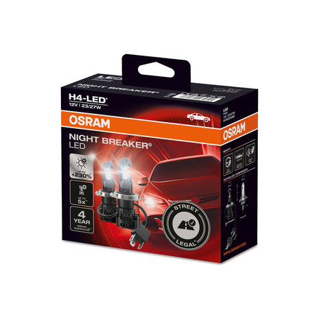 Osram H4 LED Hauptscheinwerfer 12V Set Night Breaker LED ECE-geprüft