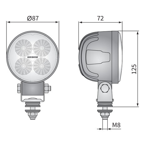 Wesem LED Arbeitsscheinwerfer CRC5-FF