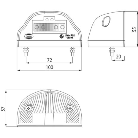 Dasteri LED Kennzeichenbeleuchtung Rot 24V