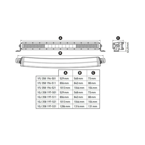 Hella Black Magic Curved LED Lightbar 20" 51CM | 1GJ 358 197-501