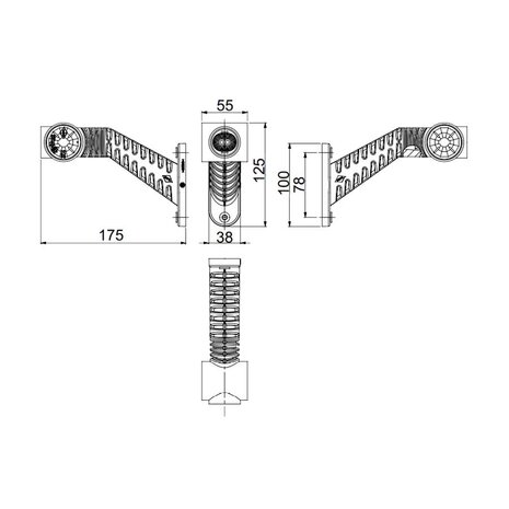 Horpol LED Begrenzungsleuchte 3-Funktionen Schräg Lang R LD-2174