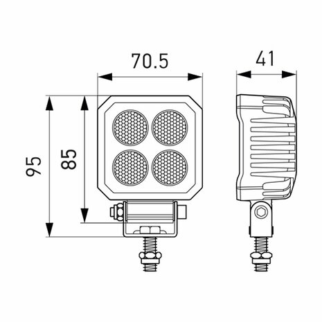 Hella 24W LED-Arbeitsscheinwerfer TS1700 80 cm Kabel | 1GA 357 110-002