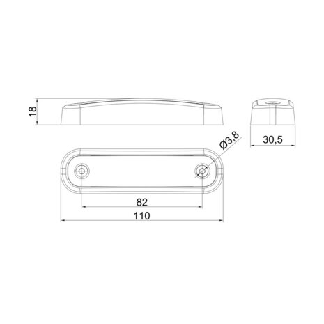 Fristom FT-045 Z LED Positionsleuchte NEON-Look Orange