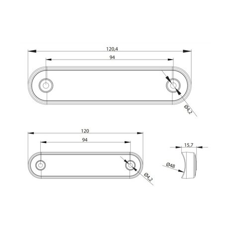 Fristom FT-073 Z LED Positionsleuchte Orange Lang