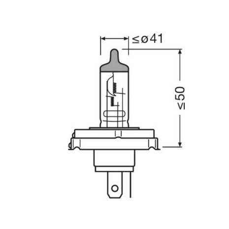 Osram R2 Halogen Birne 12V 100/90W P45t Super Bright Premium