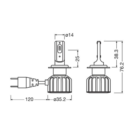 Osram H7/H18 Ledriving HL Bright LED-Scheinwerferset PX26d/PY26d-1