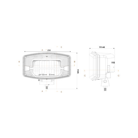 Boreman LED Fernscheinwerfer + Chromgehäuse (AMP-Superseal)