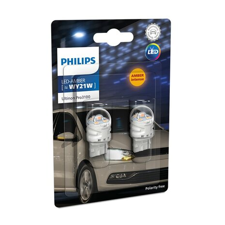 Philips WY21W LED Retrofit Orange 12V WX3x16d 2 Stück