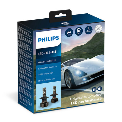 Philips H4 LED Hauptscheinwerfer 12/24V 18W 2 Stück