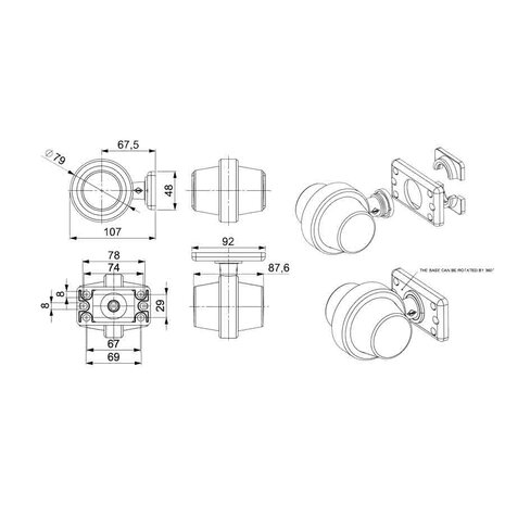 Horpol dänisch LED Begrenzungsleuchte Blinker + 5m Kabel NEON