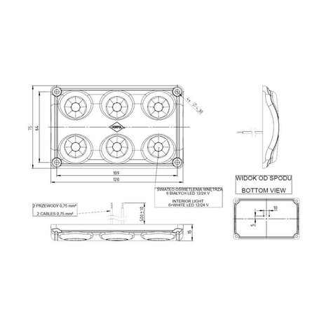 Horpol LED Innenleuchte 12-24V Kalt Weiß LWD 2154