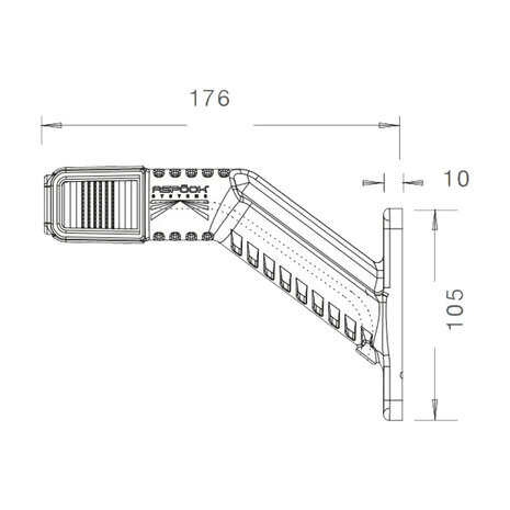 Aspöck LED Seitenleuchte Superpoint IV Schräg | Links