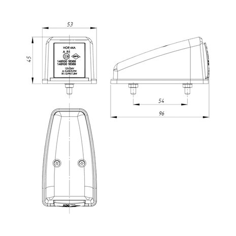 Horpol LED Dachumrissleuchte Rot Quadratisch | LD-3113