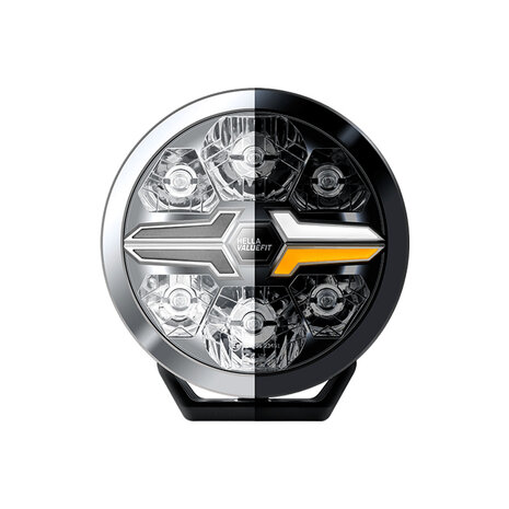 SET 4x Hella LED Fernscheinwerfer Blade 7" Schwarz + Schutzkappen