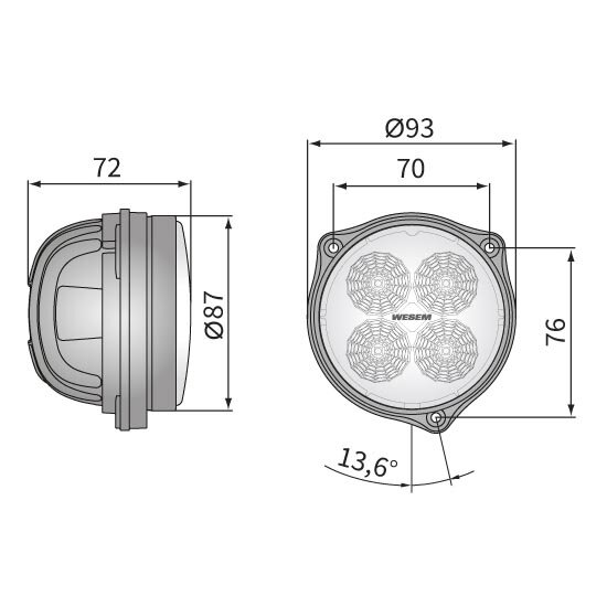 Wesem LED Breitstrahler 1500LM + Kabel