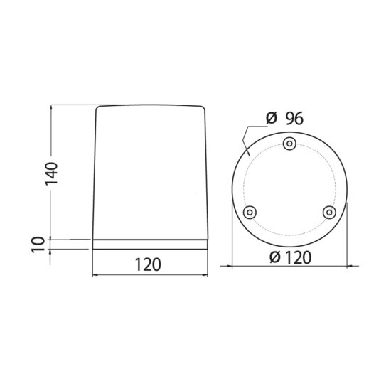 Dasteri Halogen Rundumleuchte Flache Montage 12V