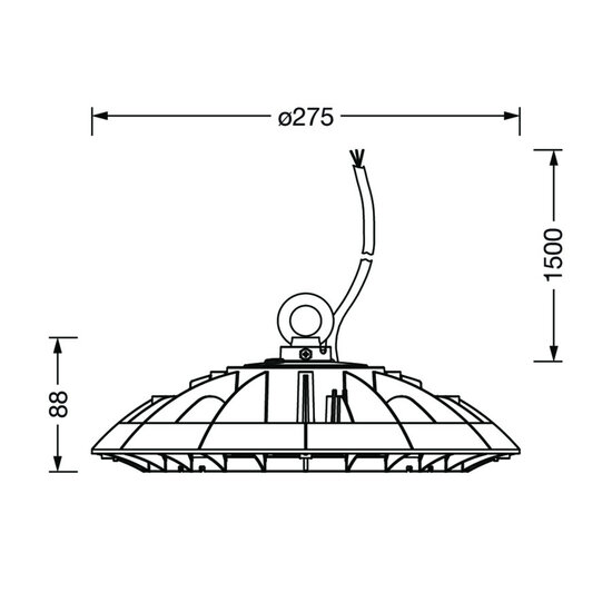 230V LED Hallenstrahler UFO 80W 12800LM 90°
