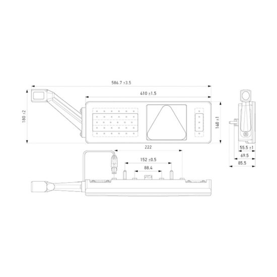 Hella LED Rücklicht 6-Lichtfunktionen + Markierungsleuchte 24V rechts | 2VP 340 970-541