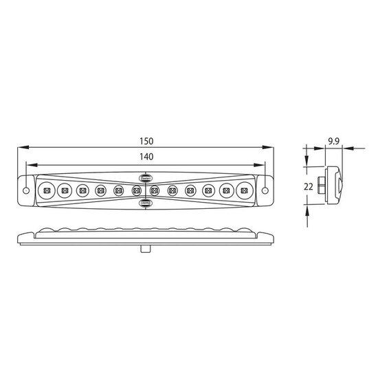 Dasteri LED Positionsleuchte Orange Lang 24V