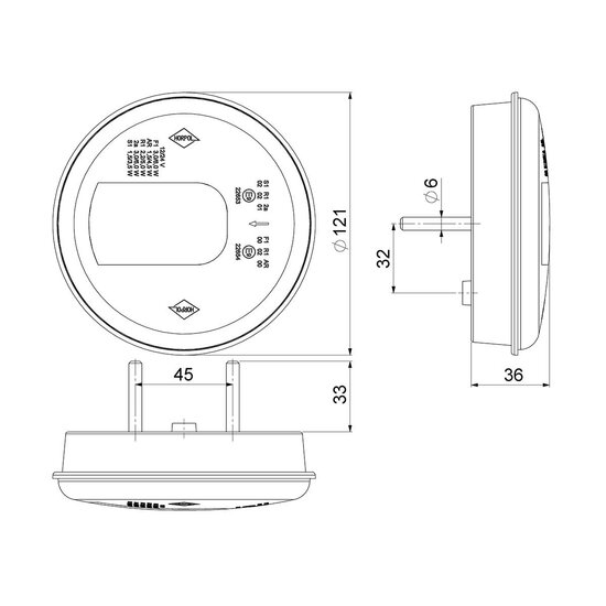 Horpol LED Nebel und Rückfahrscheinwerfer Rechts LUNA LZD 2451