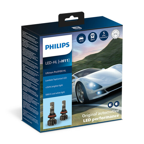 Philips H11 LED Hauptscheinwerfer 12/24V 16W 2 Stück