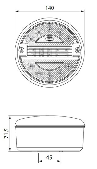 Dasteri Dasteri LED Rückleuchte 2-Funktionen