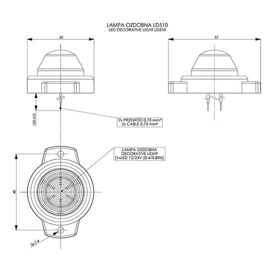 Horpol LED Postionsleuchte Grün Rund LD-510