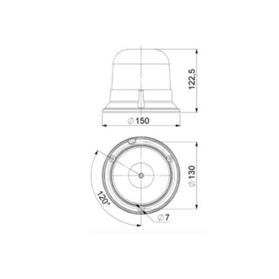 Horpol LED Warnleuchte Flache Montage Orange LDO-2660