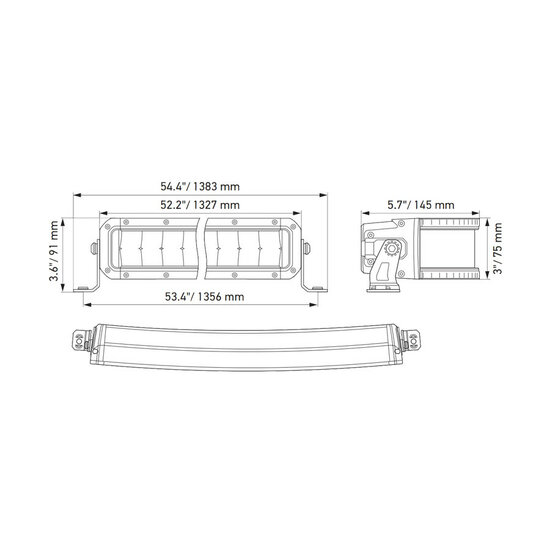Hella Black Magic Double Cruved LED Lightbar 52" 132CM | 1GJ 358 197-641