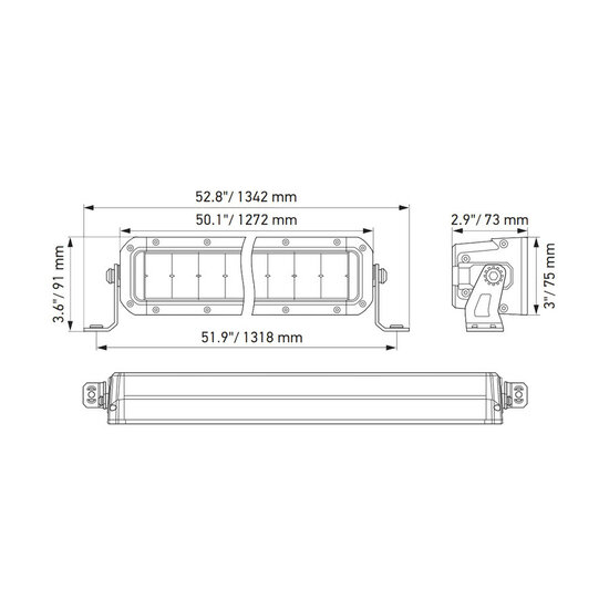 Hella Black Magic Double LED Lightbar 50" 127CM | 1GJ 358 197-431