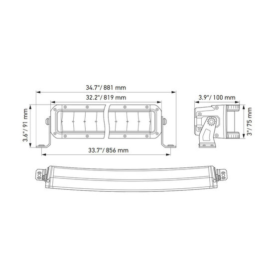 Hella Black Magic Double Cruved LED Lightbar 30" 76CM | 1GJ 358 197-611