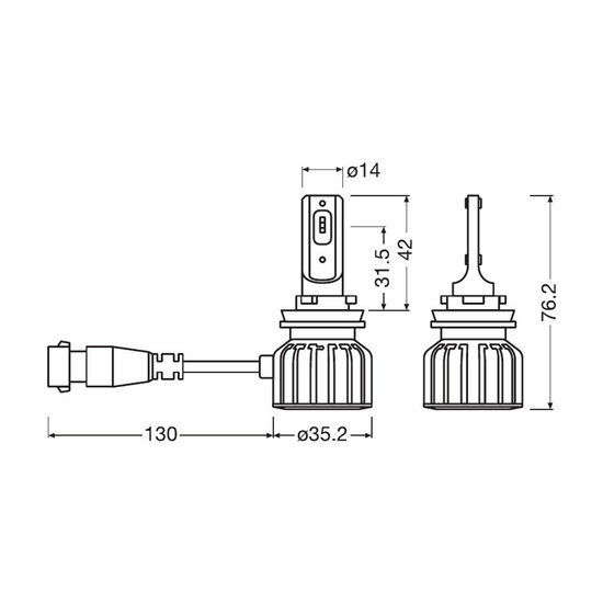 Osram HB4/HIR2 Ledriving HL Bright LED-Scheinwerferset P22d/PX22d