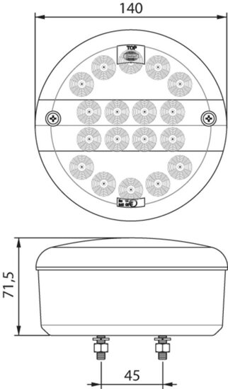 Dasteri LED Rückleuchte 3-Funktionen