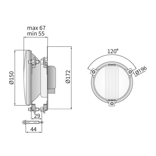Wesem Rallye-Lampe Fernscheinwerfer Ø150mm + Xenon Lamp
