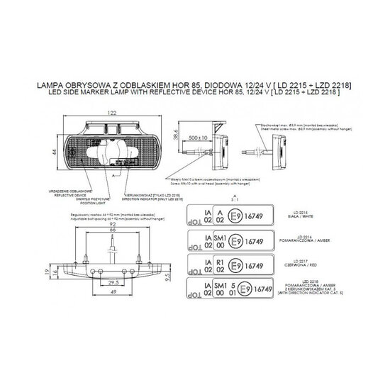 Horpol LED Positionsleuchte Orange 12-24V LD 2216