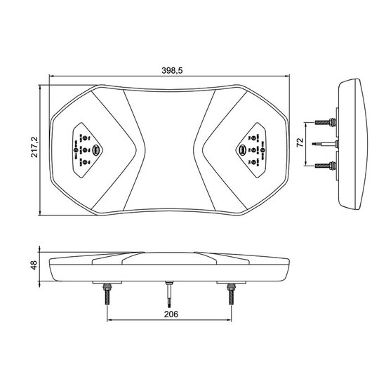 Dasteri LED Warnbalk Magnet Rot