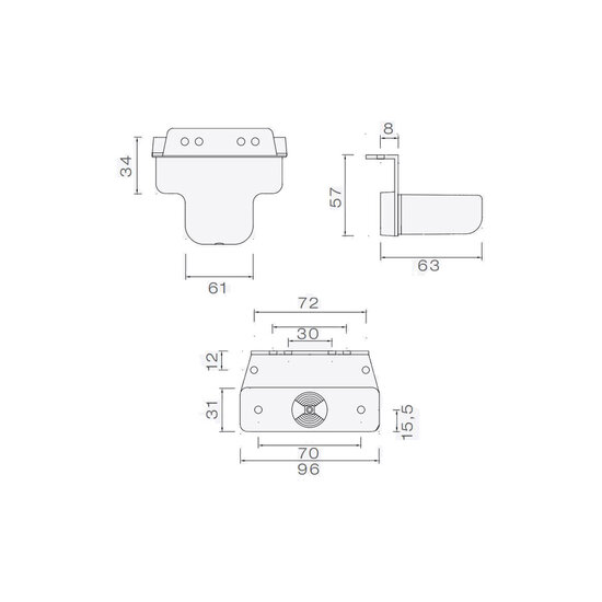 Aspöck LED Positionsleuchte Flatpoint Orange I 12V + Montagehalterung